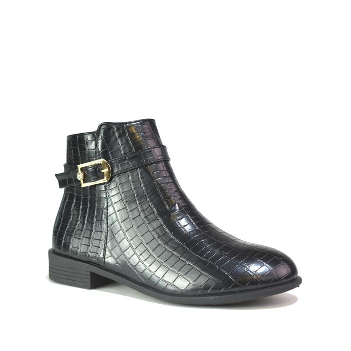 Women’s Boots LBO-8949 in Black Croc